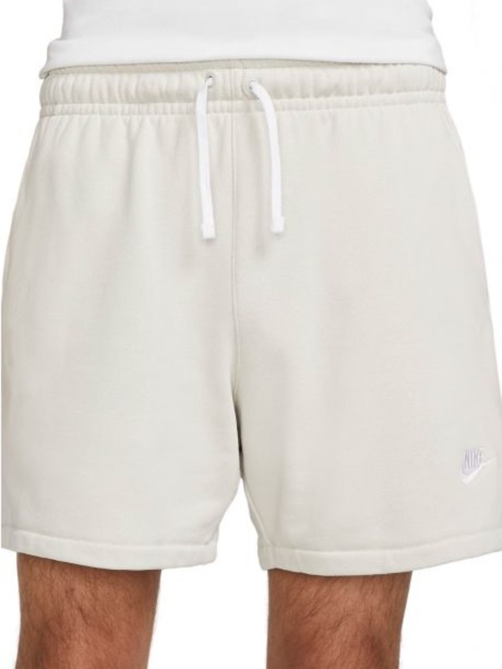 Nike Men's Club Fleece Flow Athletic Drawstring Shorts in Bone